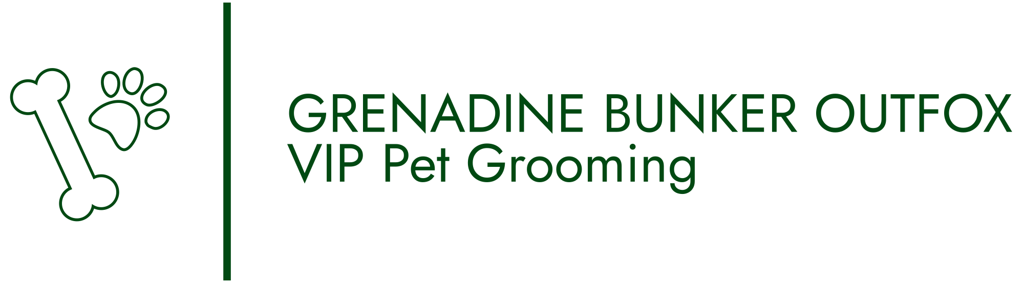 grenadine bunker outfox vip pet grooming logo